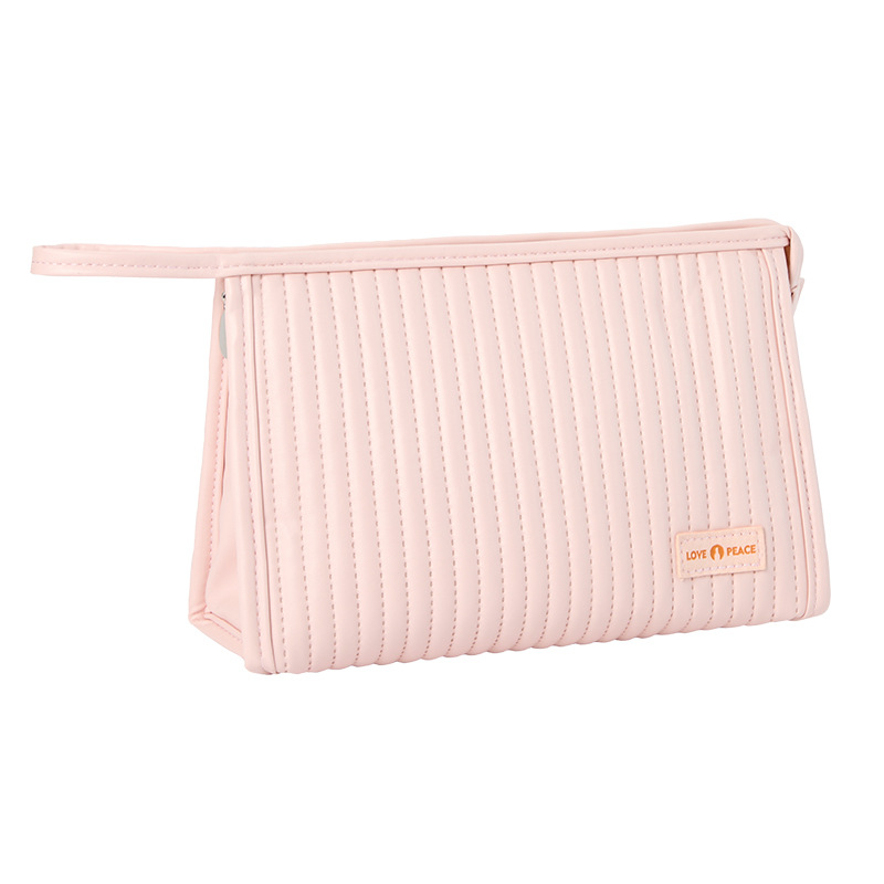 Trousse de maquillage simple en PU de couleur unie pour femme, 1 pièce, série simple h5 